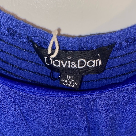 Royal Blue Tiered Shoulder Tie Maternity Plus Dress, 1X - Picture 3 of 3